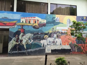 Colegio IE Simón Bolívar -Santa Marta. Mural.  Homenaje Simón Bolivar y la Marcha del Hambre -FECODE-